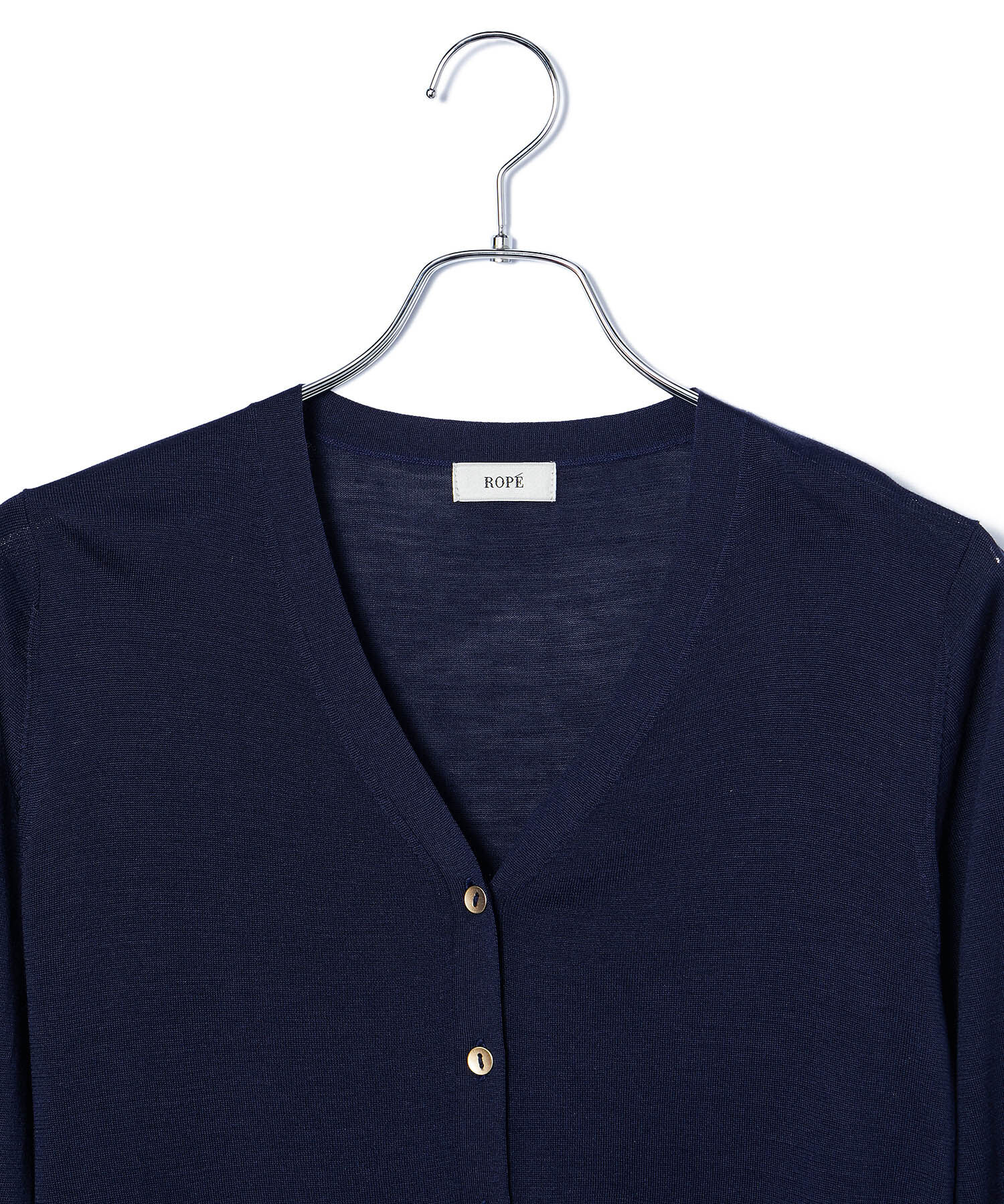 ROPE「【スキンニット】Vネックシルク100％カーディガン」|カーディガン|