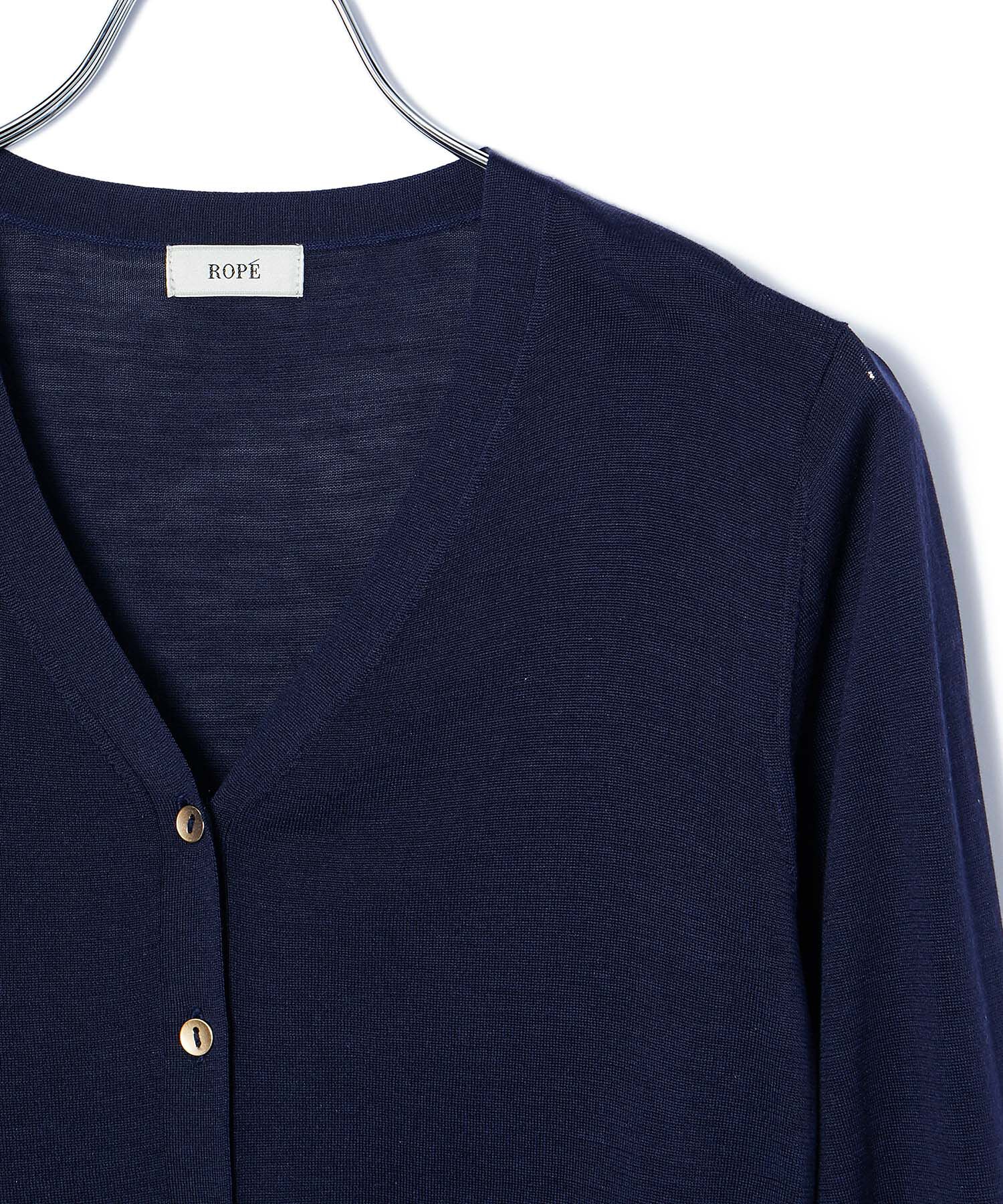 ROPE「【スキンニット】Vネックシルク100％カーディガン」|カーディガン|