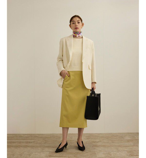 ROPE「【洗える】クルーネックミドルゲージ5分袖ニット【オーガニックコットン】/セットイン対応」|ニット・セーター|