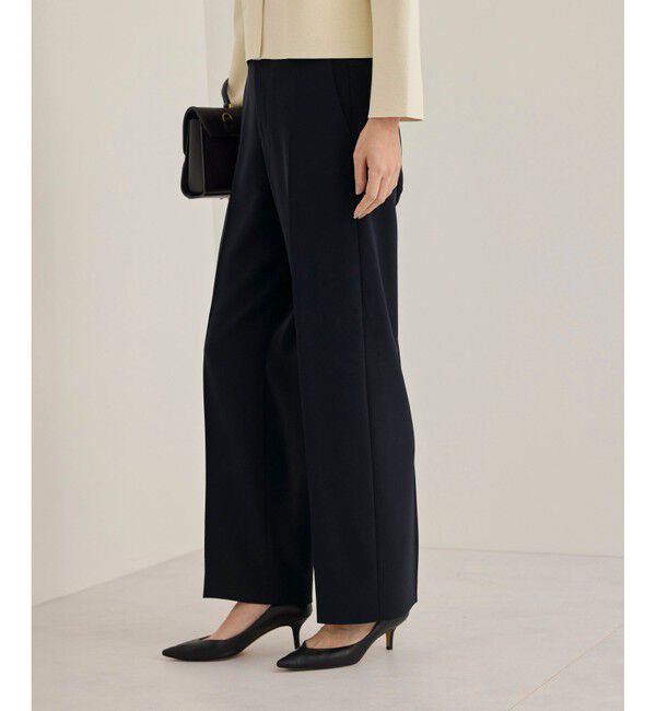 ROPE「トリアセダブルクロスストレートワイドパンツ【セレモニー/通勤対応】」|チノ|