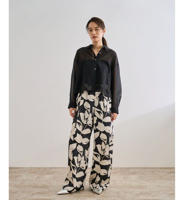 ROPE「【洗える】コットンシアークロップドシャツブラウス」|シャツ・ブラウス|