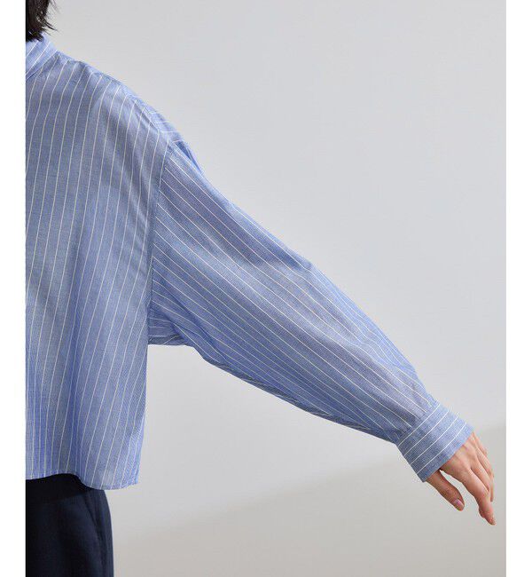 ROPE「【洗える】コットンシアークロップドシャツブラウス」|シャツ・ブラウス|