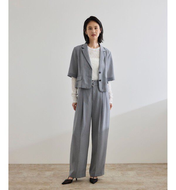 ROPE「【洗える】リネンライクコンパクトジャケット/セットアップ対応【WEB・一部店舗限定】」|テーラードジャケット|