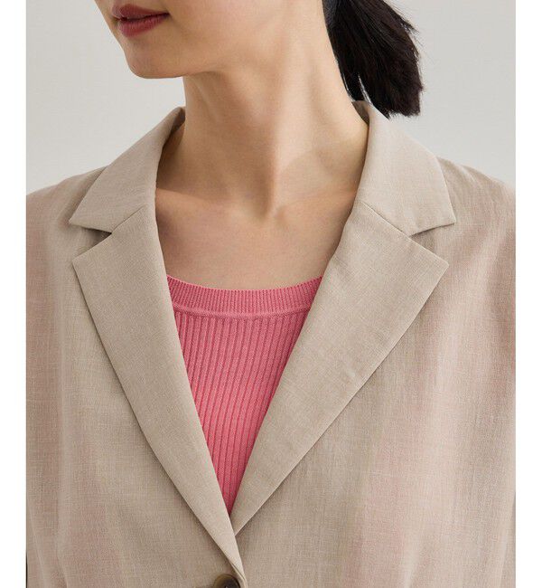 ROPE「【洗える】リネンライクコンパクトジャケット/セットアップ対応【WEB・一部店舗限定】」|テーラードジャケット|