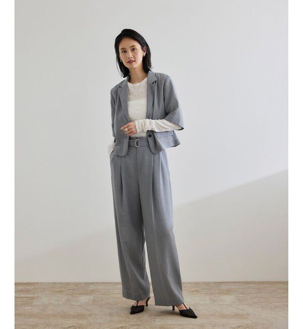 ROPE「【洗える】リネンライクコンパクトジャケット/セットアップ対応【WEB・一部店舗限定】」|テーラードジャケット|