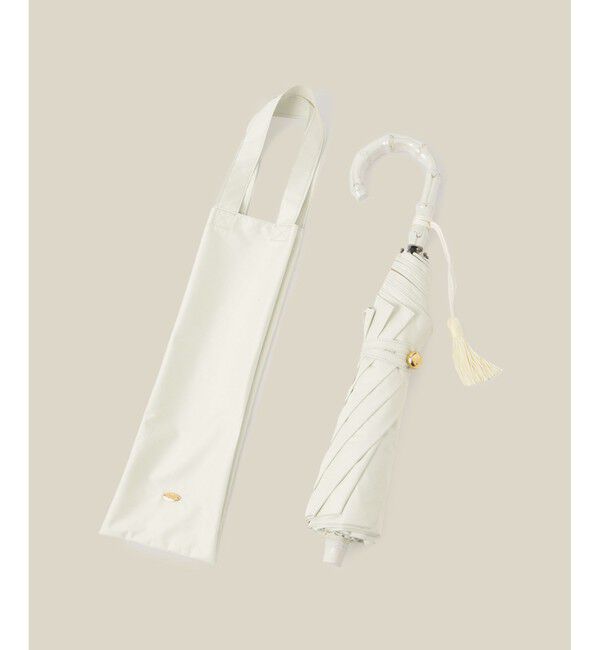 ROPE「【晴雨兼用・高機能】２段式開閉 折りたたみバンブーパラソル【UVカット/遮光・遮熱・防水効果】」|傘|