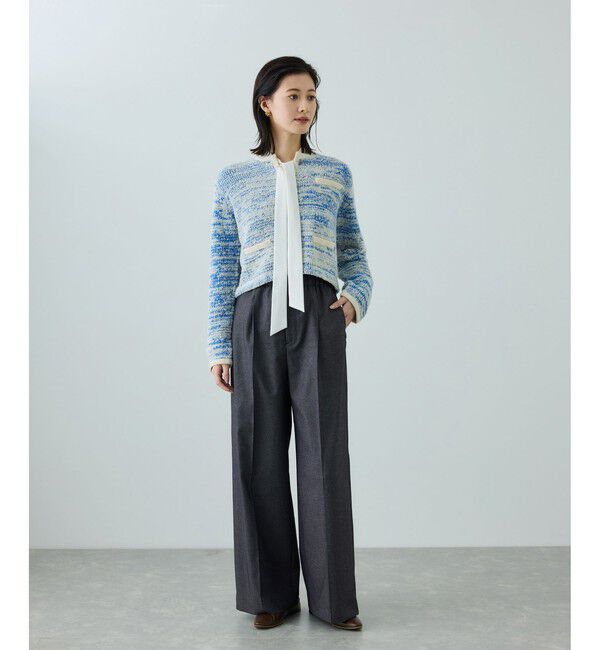 ROPE「トリアセツイル ワンタックイージーワイドパンツ(デニムライク)/イージーケア・セットアップ対応」|スラックス|