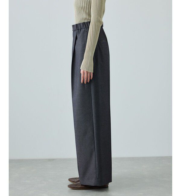 ROPE「トリアセツイル ワンタックイージーワイドパンツ(デニムライク)/イージーケア・セットアップ対応」|スラックス|