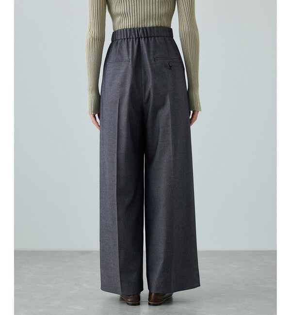 ROPE「トリアセツイル ワンタックイージーワイドパンツ(デニムライク)/イージーケア・セットアップ対応」|スラックス|