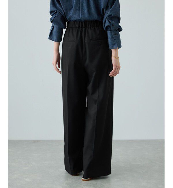 ROPE「トリアセツイル ワンタックイージーワイドパンツ(デニムライク)/イージーケア・セットアップ対応」|スラックス|