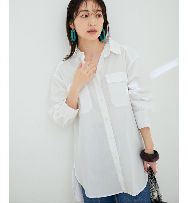 VIS「【鎌倉シャツ&times;ViS】ポプリンドロップショルダーシャツ」|シャツ・ブラウス|ホワイト(10)