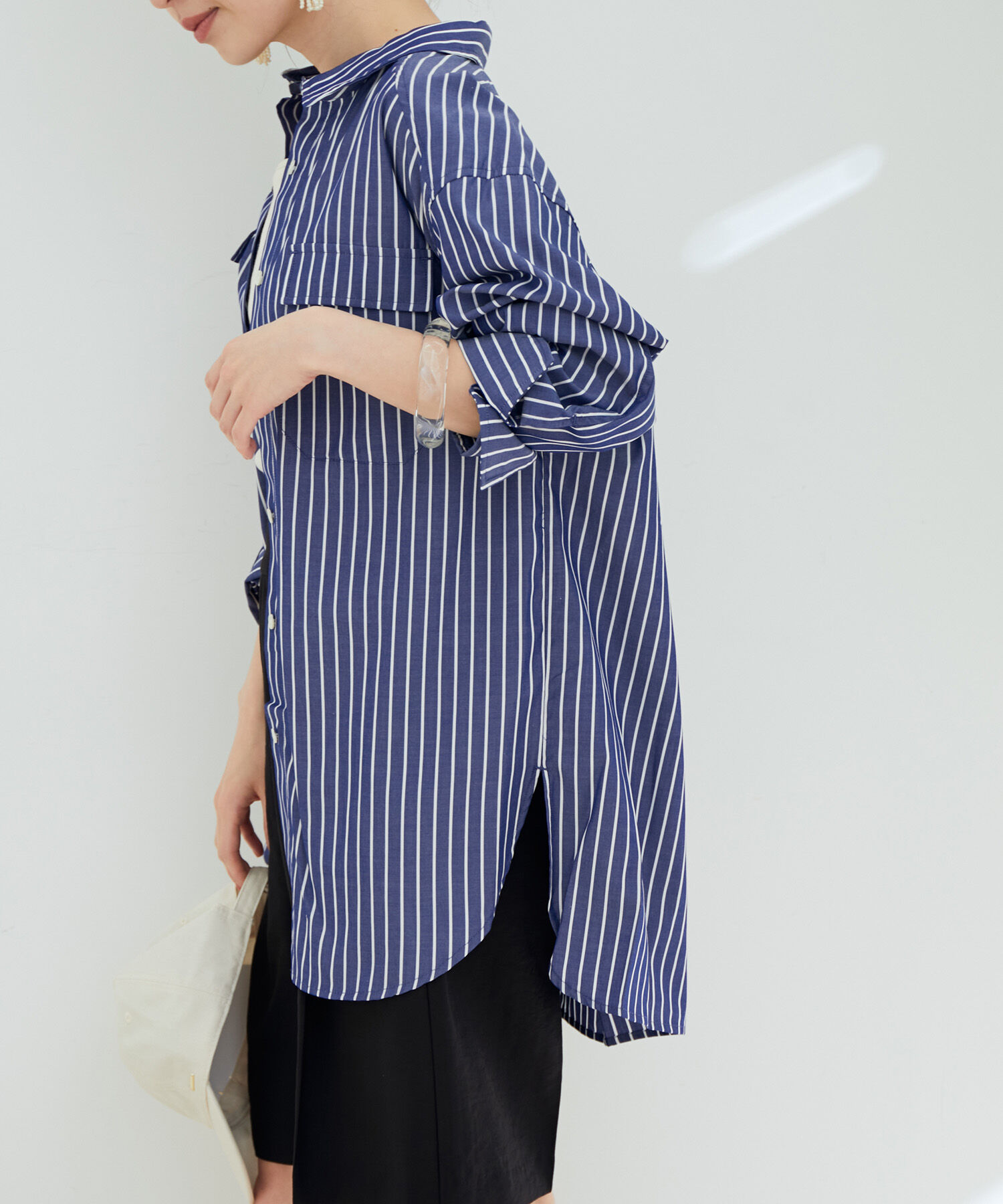 VIS「【鎌倉シャツ&times;ViS】ポプリンドロップショルダーシャツ」|シャツ・ブラウス|