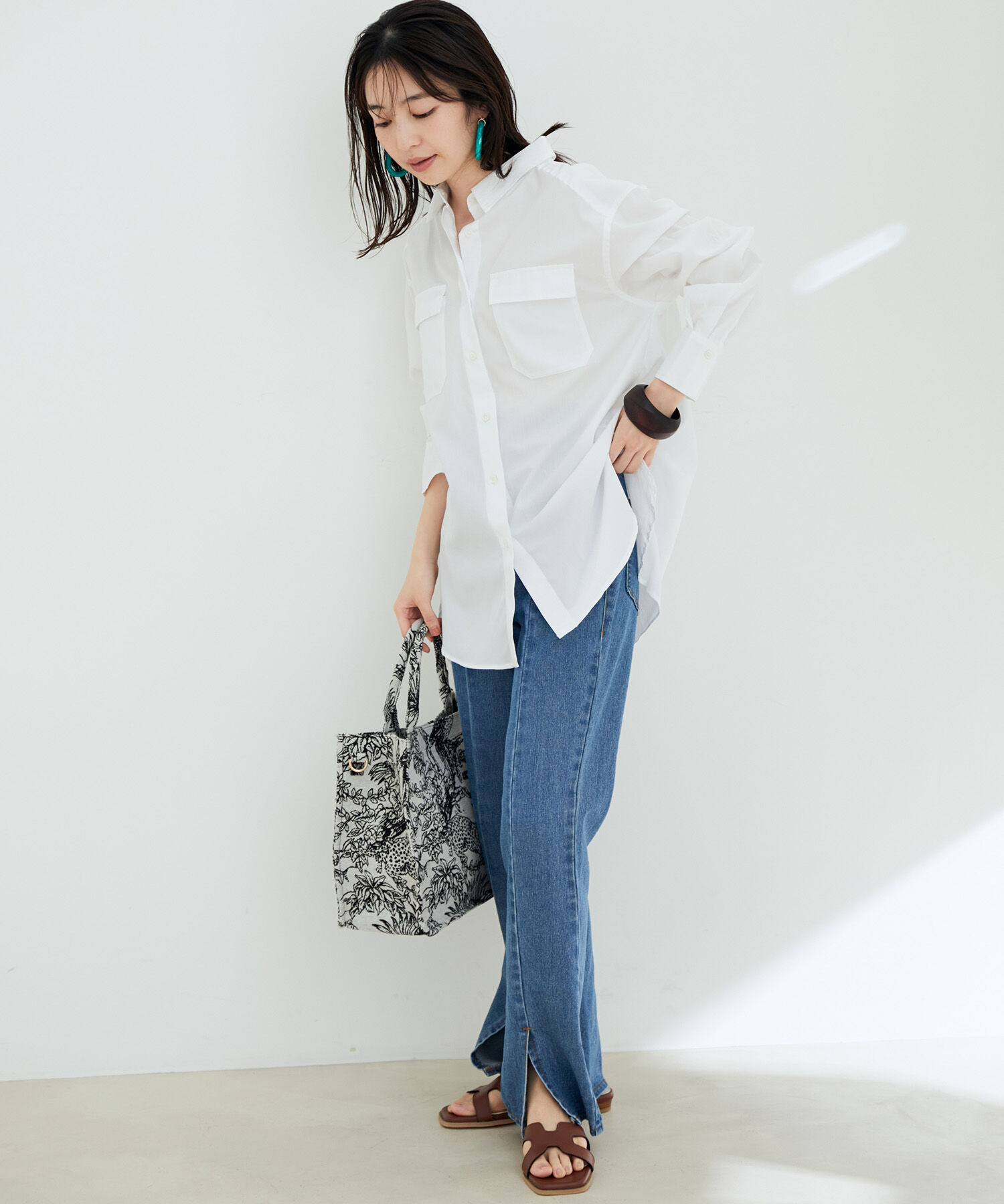 VIS「【鎌倉シャツ&times;ViS】ポプリンドロップショルダーシャツ」|シャツ・ブラウス|