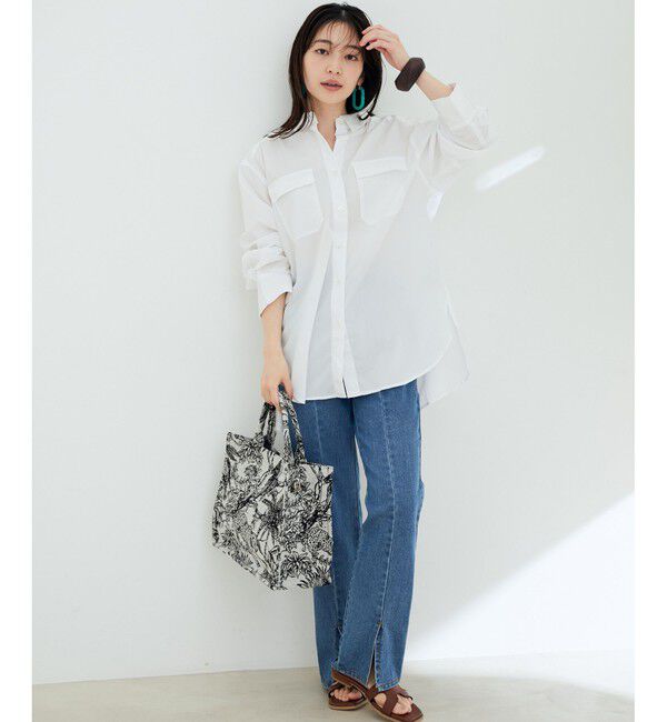 VIS「【鎌倉シャツ&times;ViS】ポプリンドロップショルダーシャツ」|シャツ・ブラウス|