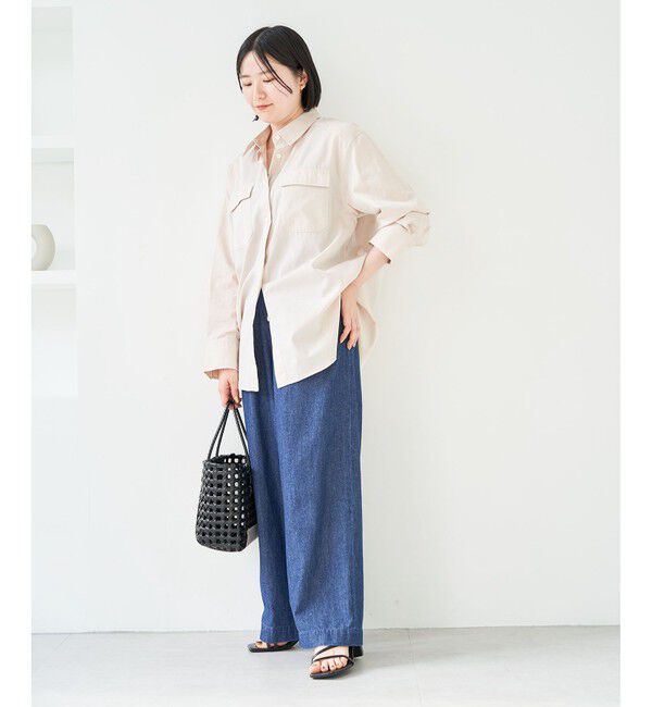 VIS「【鎌倉シャツ&times;ViS】ポプリンドロップショルダーシャツ」|シャツ・ブラウス|