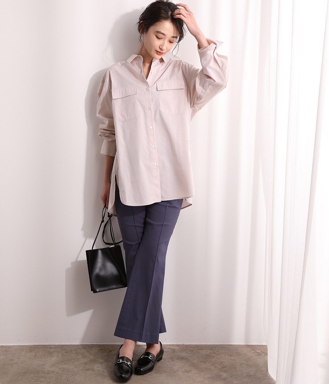 VIS「【鎌倉シャツ&times;ViS】ポプリンドロップショルダーシャツ」|シャツ・ブラウス|