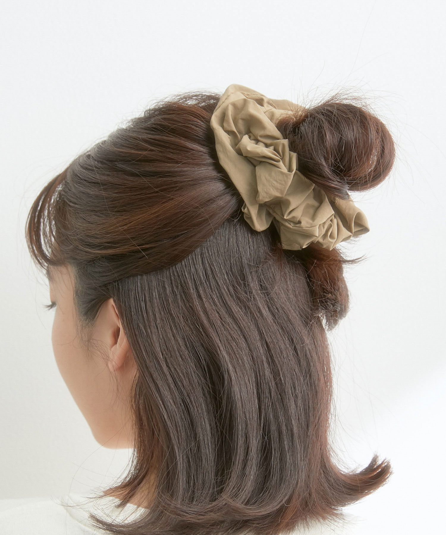 VIS「シワ加工ボリュームシュシュ」|ヘアゴム・シュシュ|グレー系(09)