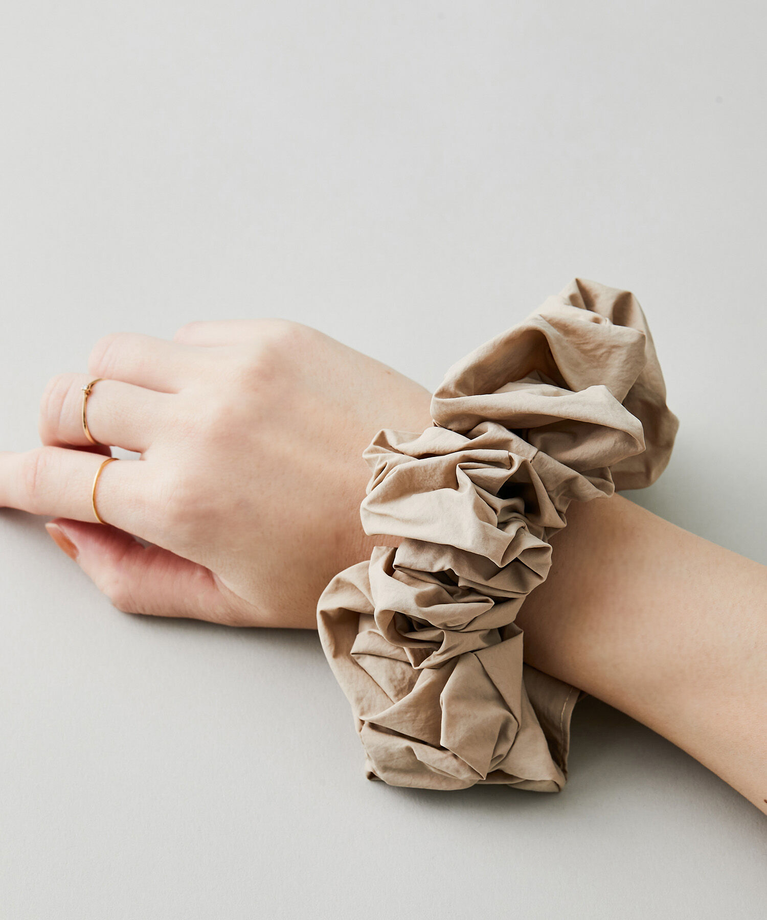 VIS「シワ加工ボリュームシュシュ」|ヘアゴム・シュシュ|ベージュ(27)