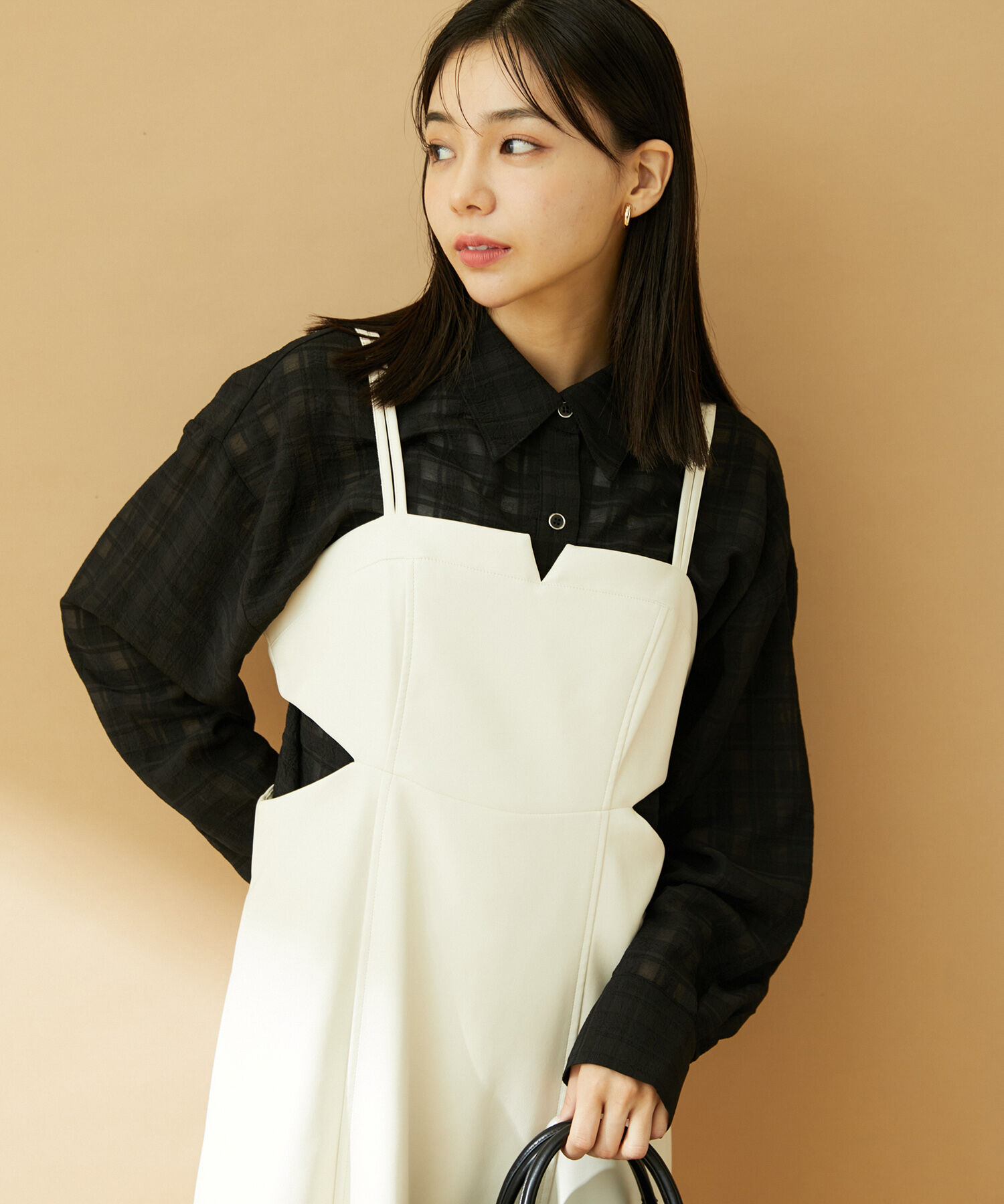 VIS「【洗える】オーバーサイズチェックシアーシャツ」|シャツ・ブラウス|