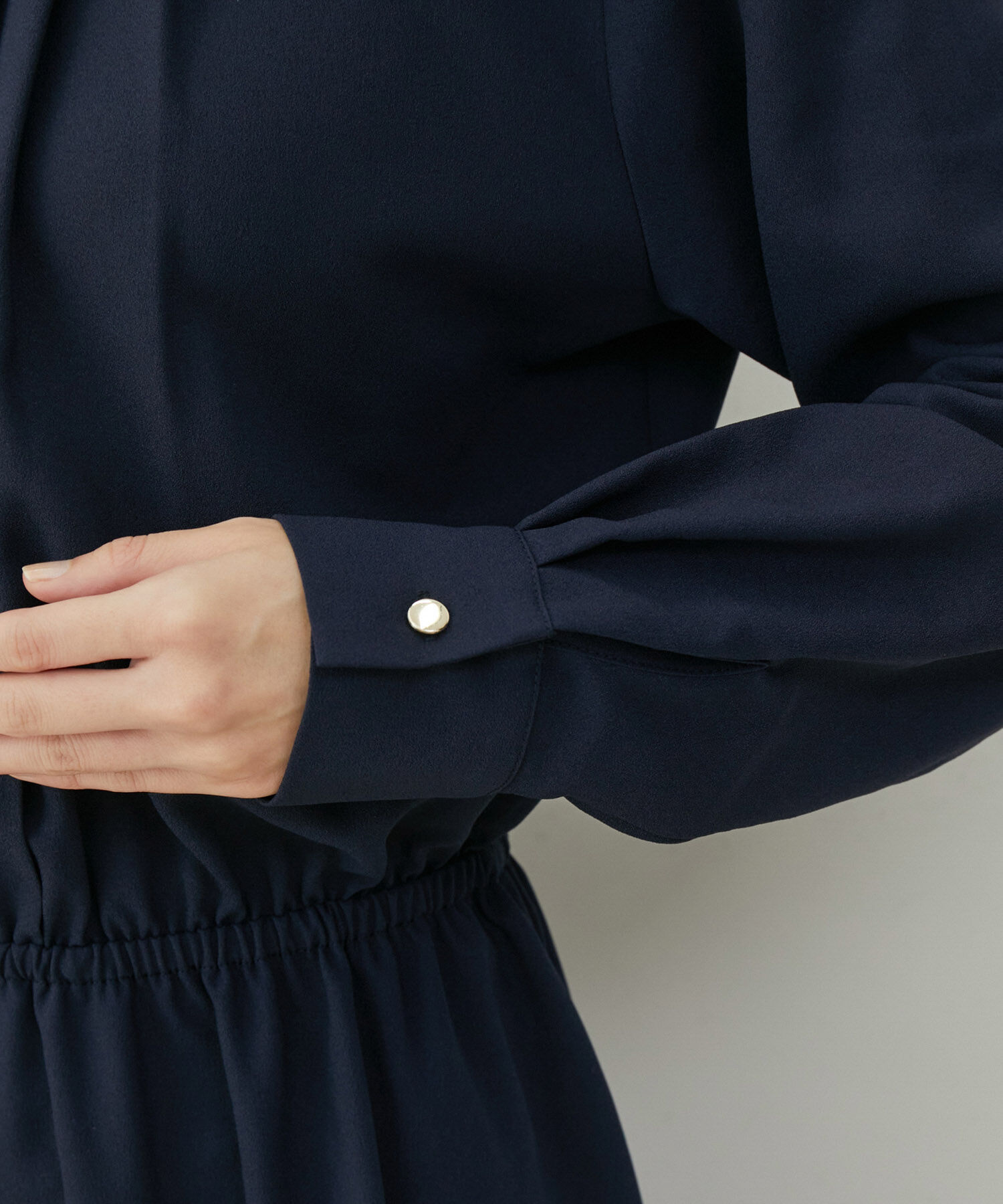 VIS「【選べる着丈・洗える】フロントタック長袖ワンピース【WEB・アウトレット限定】」|ワンピース|