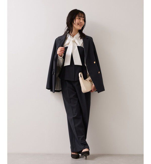 VIS「【美easy】コンフォートストレートワイドパンツ/イージーケア・UVケア・セットアップ対応」|チノ|