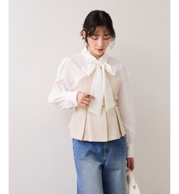 VIS「美easyコンフォートボウタイドッキングシャツ/イージーケア・2WAY」|シャツ・ブラウス|