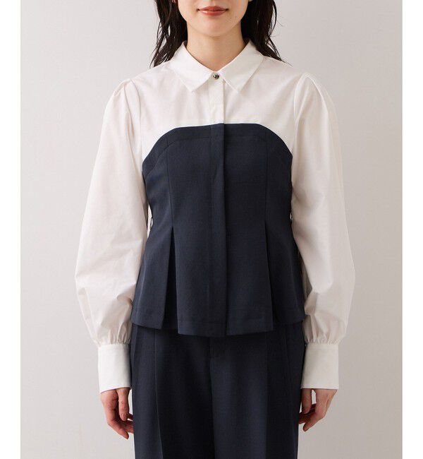 VIS「美easyコンフォートボウタイドッキングシャツ/イージーケア・2WAY」|シャツ・ブラウス|