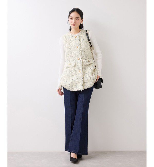 VIS「【WEB限定】ノーカラーツイードジレ」|ベスト・ジレ|