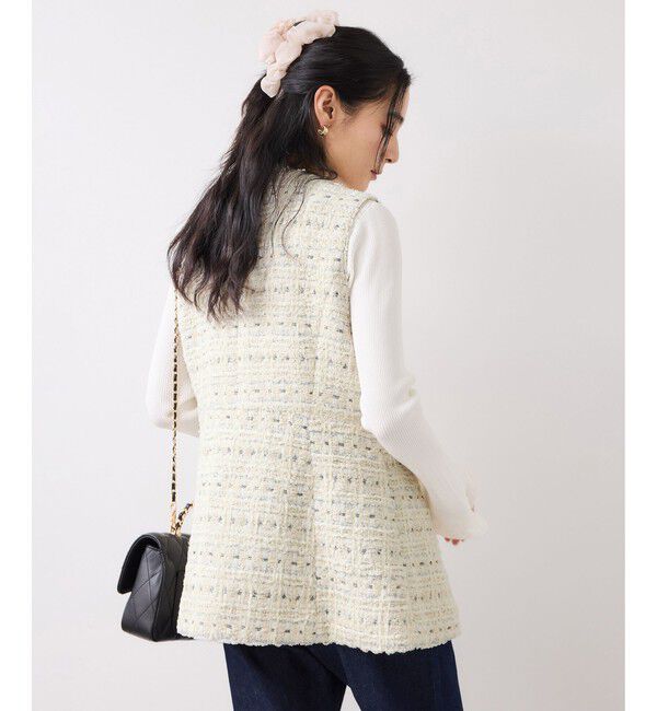VIS「【WEB限定】ノーカラーツイードジレ」|ベスト・ジレ|