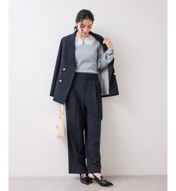 VIS「レースカラーニットプルオーバー/イージーケア」|ニット・セーター|