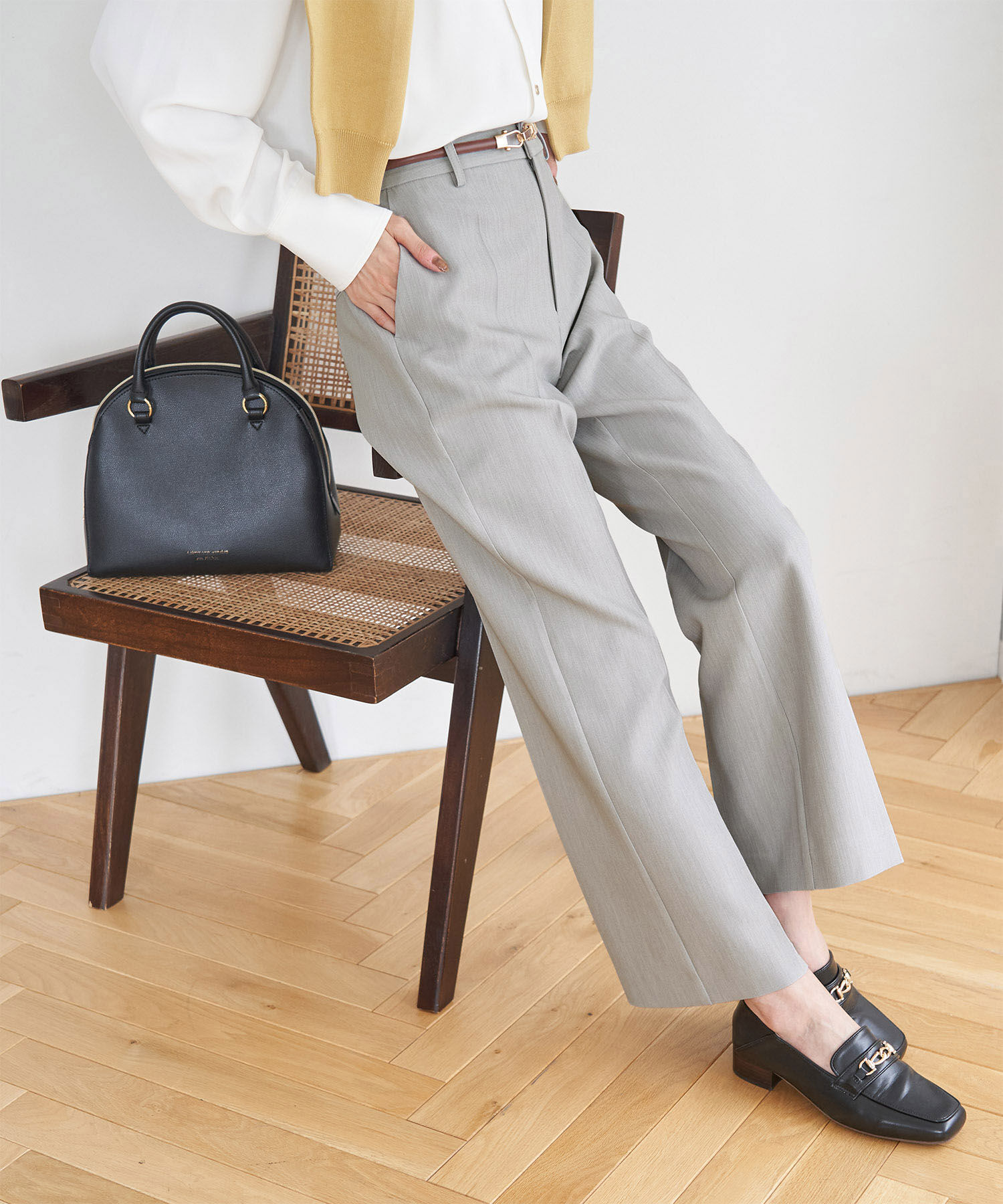 Rope&rsquo;Picnic「スティックカラーパンツ」|スラックス|グレー(07)