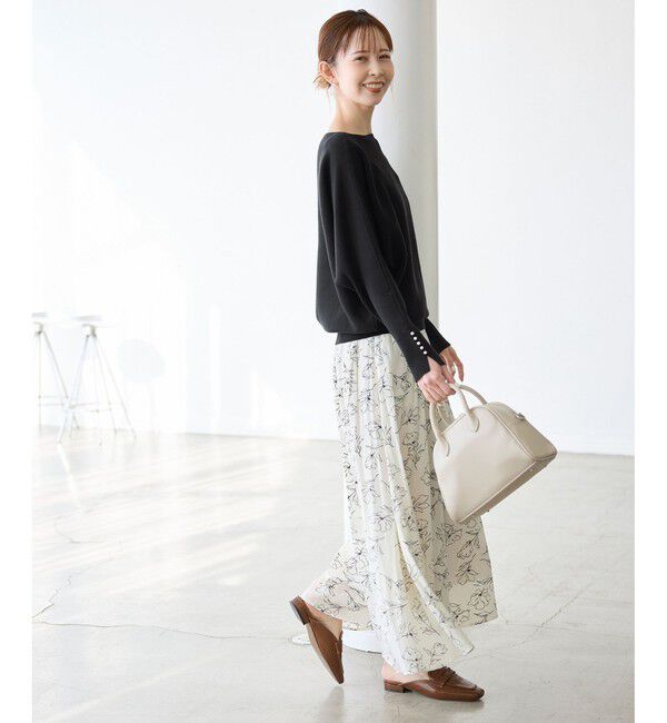 Rope&rsquo;Picnic「【洗濯機OK・アンチピリング】マシュマロ袖パールドルマンニット」|ニット・セーター|