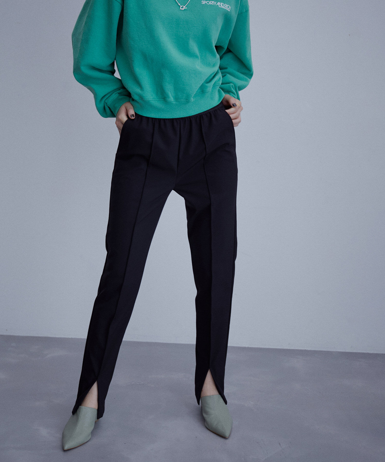 ADAM ET ROPE'「2WAYストレッチスリムパンツ」|その他|ブラック(01)