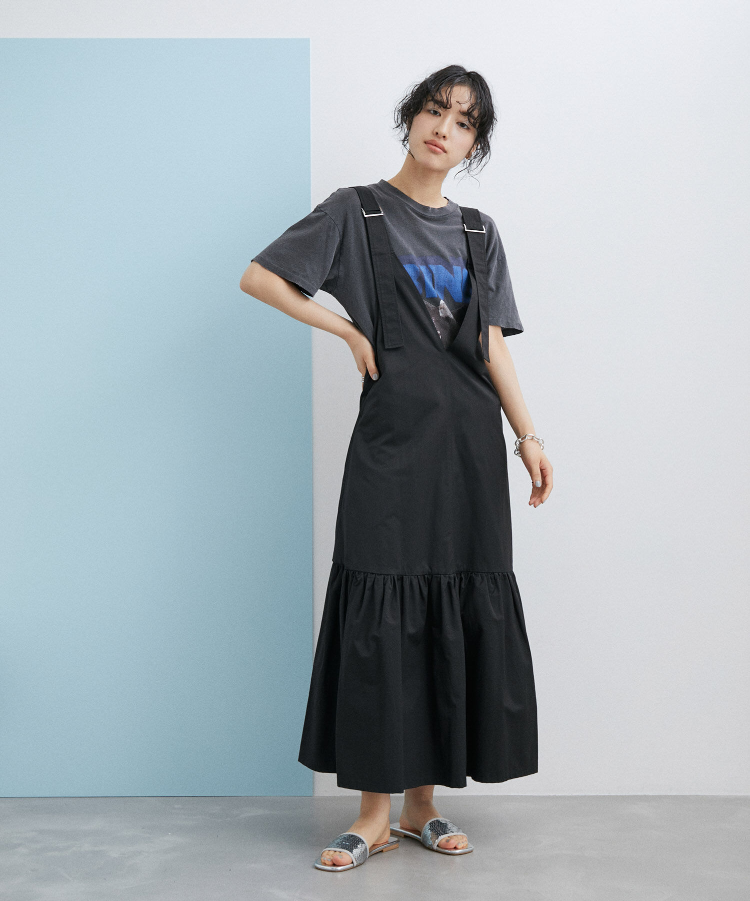 ADAM ET ROPE'「スパンコールフラット」|サンダル|