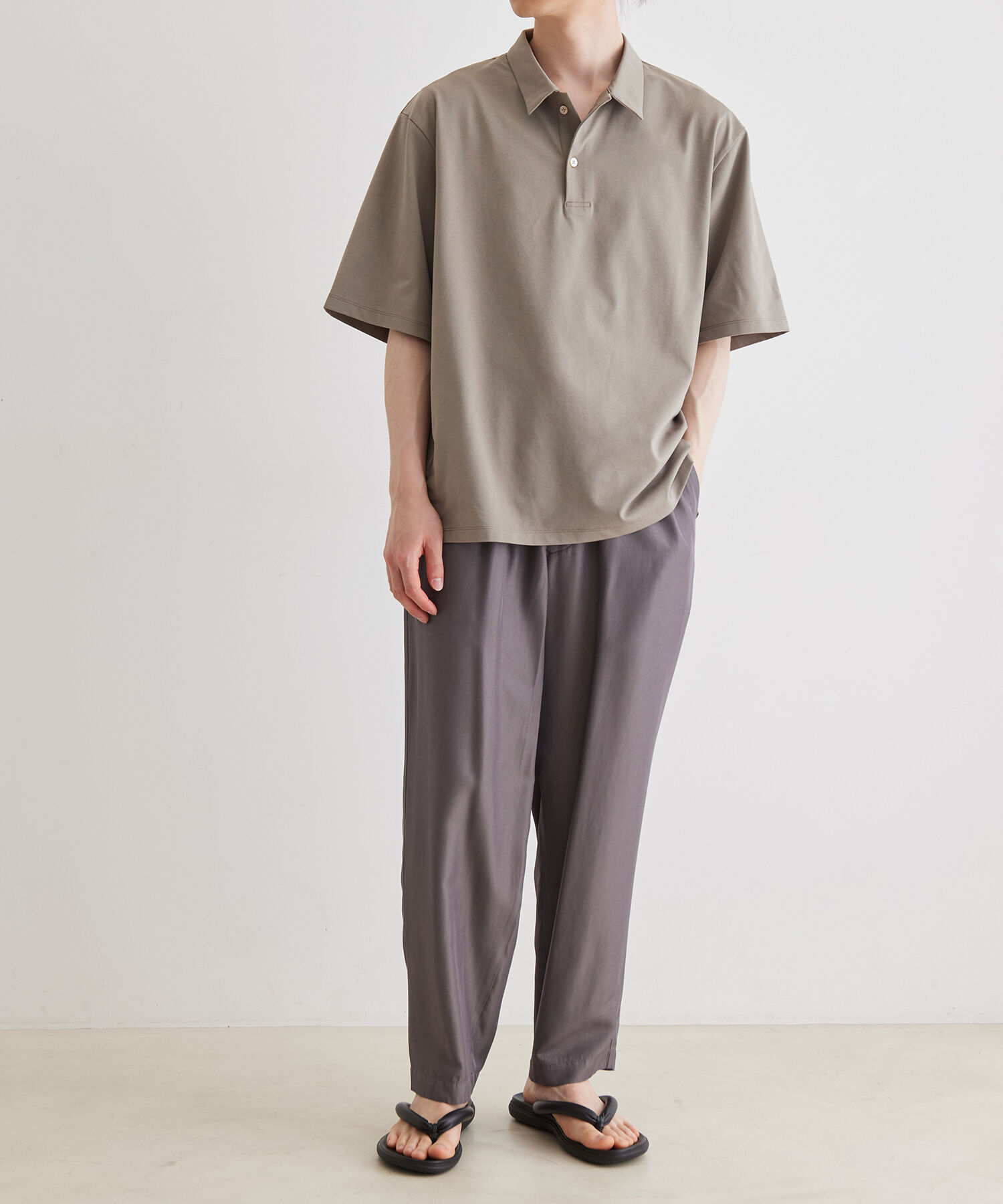 ADAM ET ROPE'「ボックスシルエット ジャージー ポロシャツ / イージーケア / ユニセックス / 吸水速乾」|ポロシャツ|