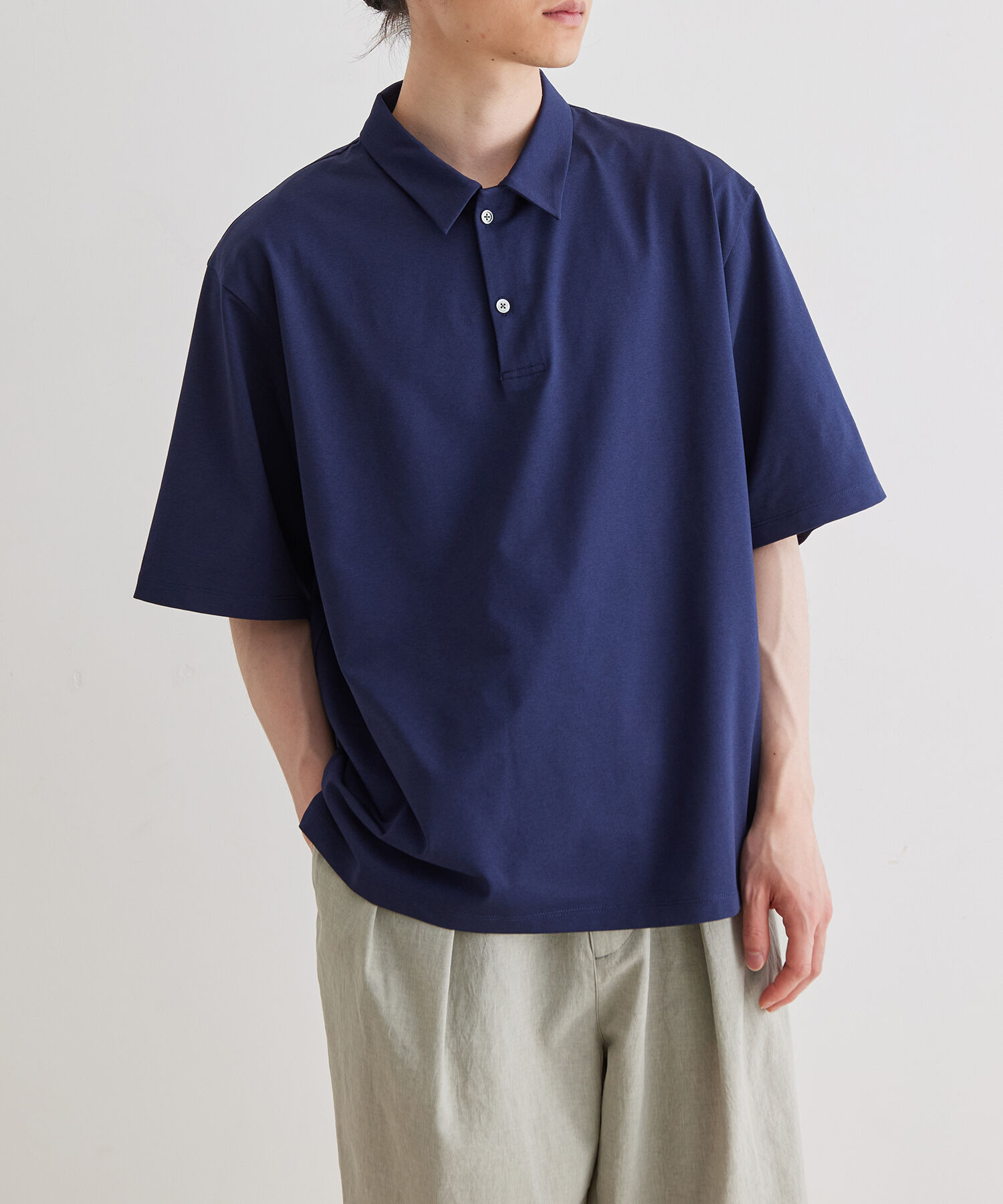 ADAM ET ROPE'「ボックスシルエット ジャージー ポロシャツ / イージーケア / ユニセックス / 吸水速乾」|ポロシャツ|