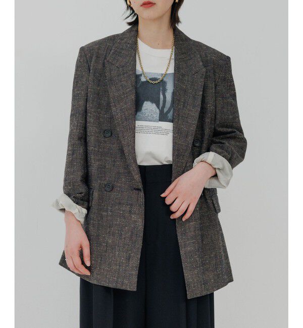 ADAM ET ROPE'「【EMOELLE】シルクネップテーラードジャケット」|テーラードジャケット|