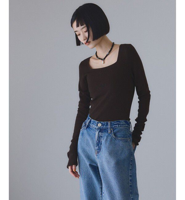 ADAM ET ROPE'「アンチピリングスクエアネックプルオーバー」|ニット・セーター|