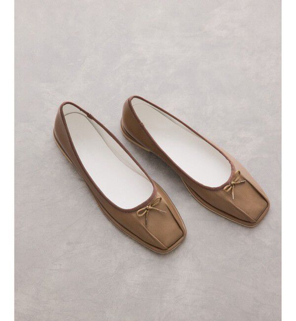 ADAM ET ROPE'「タックバレエシューズ」|バレエシューズ|ブラウン系(22)