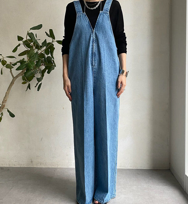  「デニムフロントジップサロペット」|ワンピース|