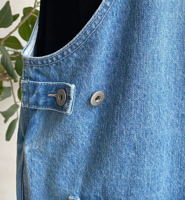  「デニムフロントジップサロペット」|ワンピース|