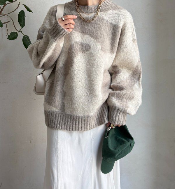  「【WEB限定】ニュアンス柄起毛プルオーバー」|ニット・セーター|