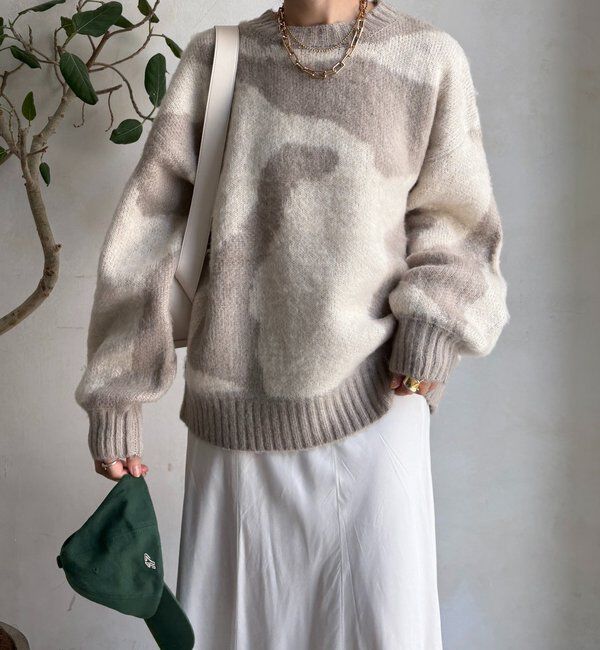  「【WEB限定】ニュアンス柄起毛プルオーバー」|ニット・セーター|