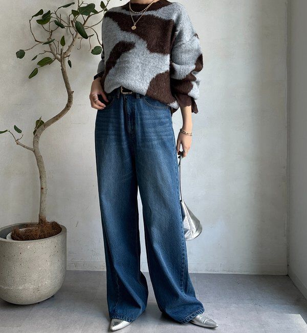  「【WEB限定】ニュアンス柄起毛プルオーバー」|ニット・セーター|