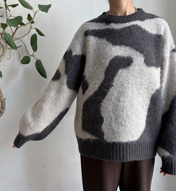  「【WEB限定】ニュアンス柄起毛プルオーバー」|ニット・セーター|