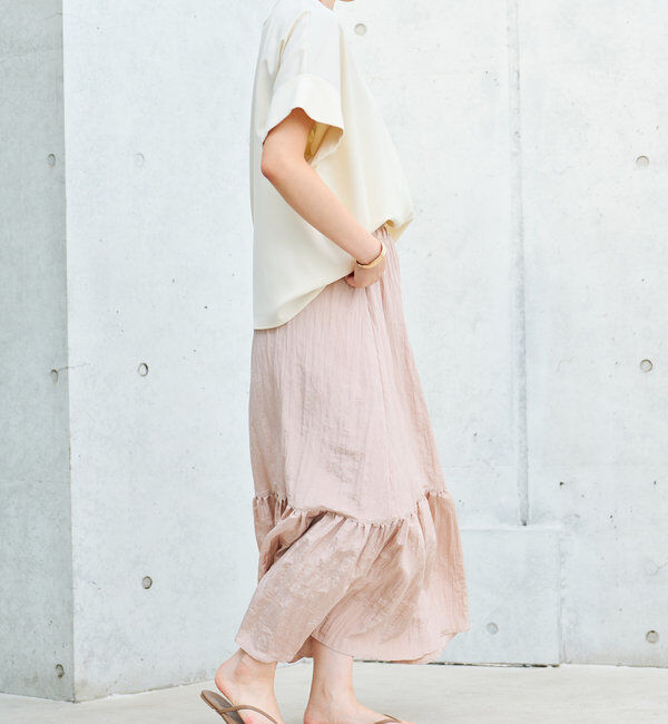  「《ウエストゴムでストレスフリー》ヴィンテージシワ加工スカート」|スカート|