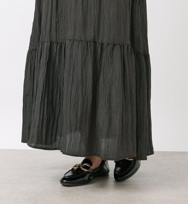  「《ウエストゴムでストレスフリー》ヴィンテージシワ加工スカート」|スカート|