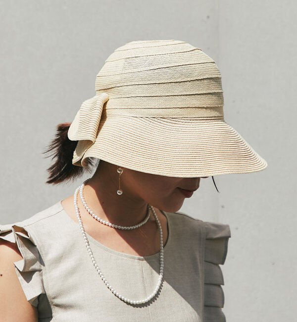  「  《軽量・通気性・吸水速乾性》コンビペーパーブレードバックリボン」|ハット|