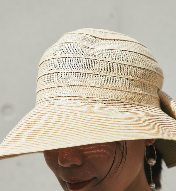  「  《軽量・通気性・吸水速乾性》コンビペーパーブレードバックリボン」|ハット|