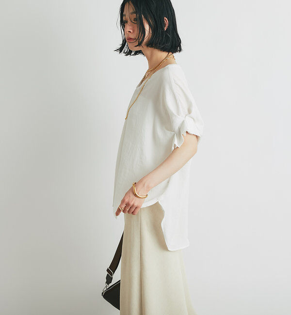  「《１枚で着映え・お手入れ簡単◎》バックデザインワッシャーカルゼブラウス」|シャツ・ブラウス|